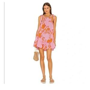 Free People Fleur Print Tunic Top In Petal Combo Medium Beach‎ Preppy Sleeveless